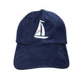 Corduroy sailboat embroidered baseball cap