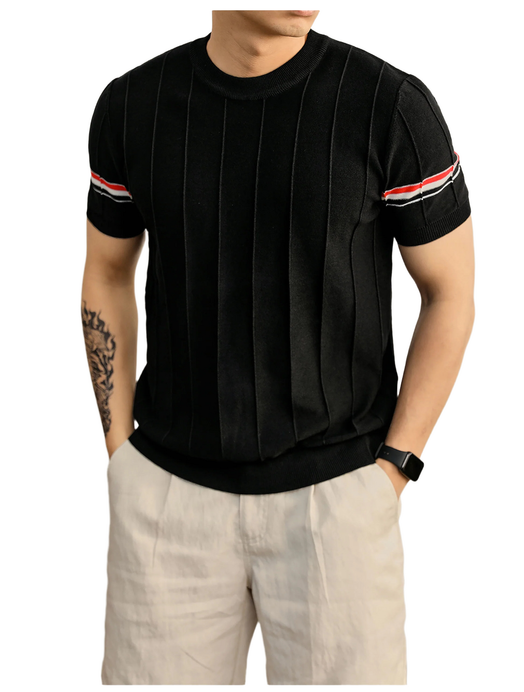 Four-Bar Polo T-Shirt - Men's Classic Button Collar Tee | Thom Browne