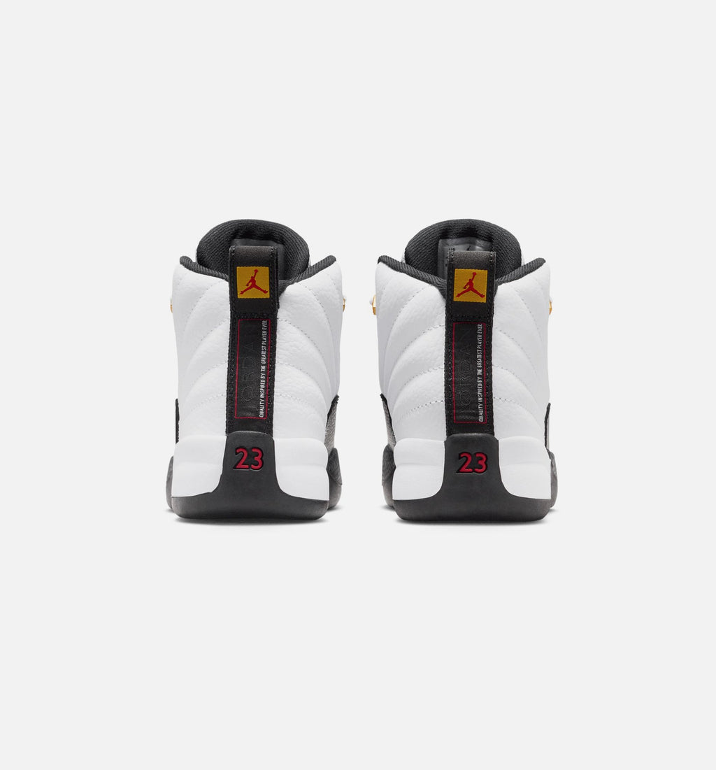 Air Jordan 12 Retro Taxi Preschool Lifestyle Shoes - White / Black / Taxi