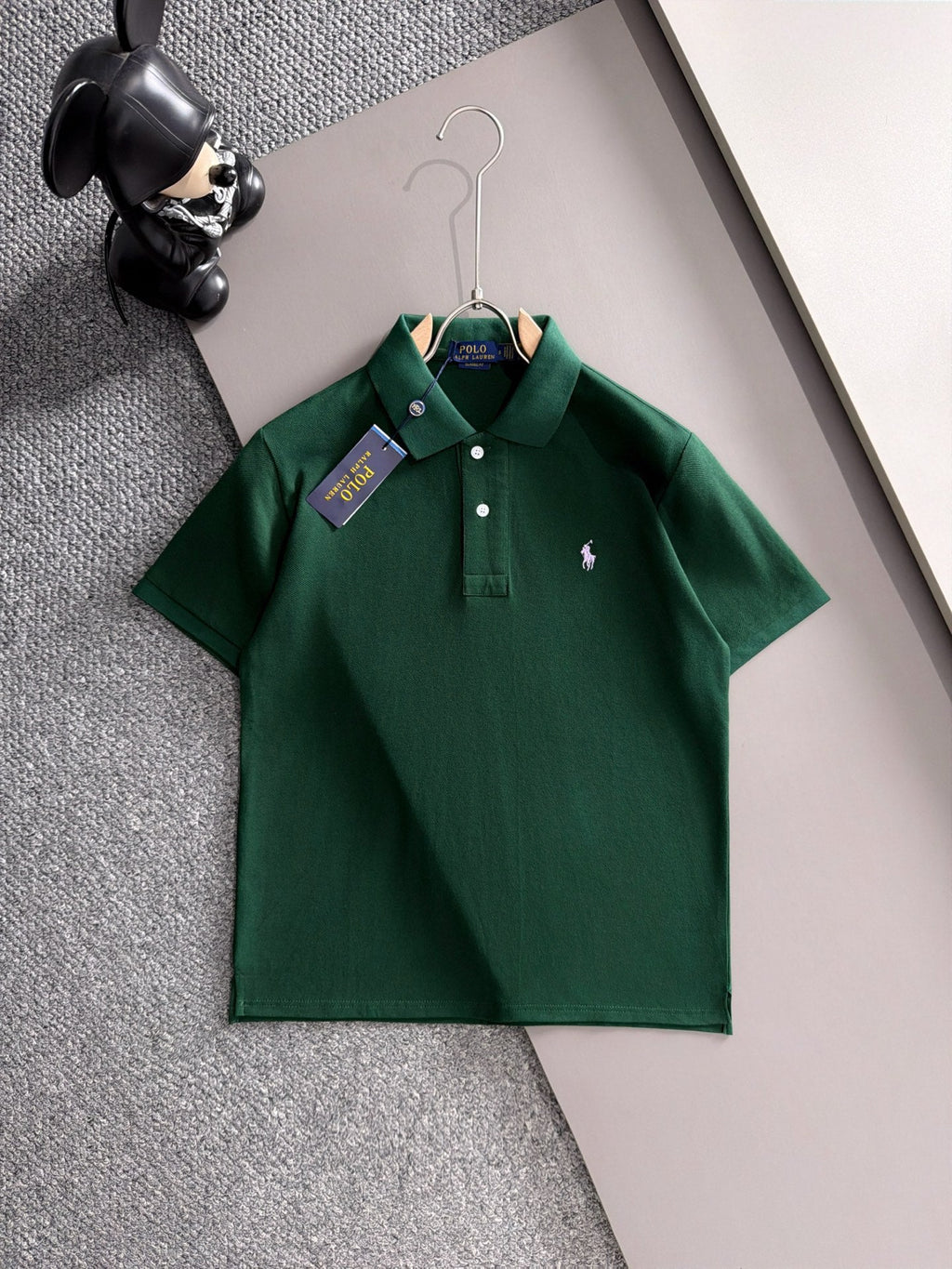Kids Pique Knit Short‑Sleeve Polo Shirt Small Horse Embroidery Solid White Casual Top