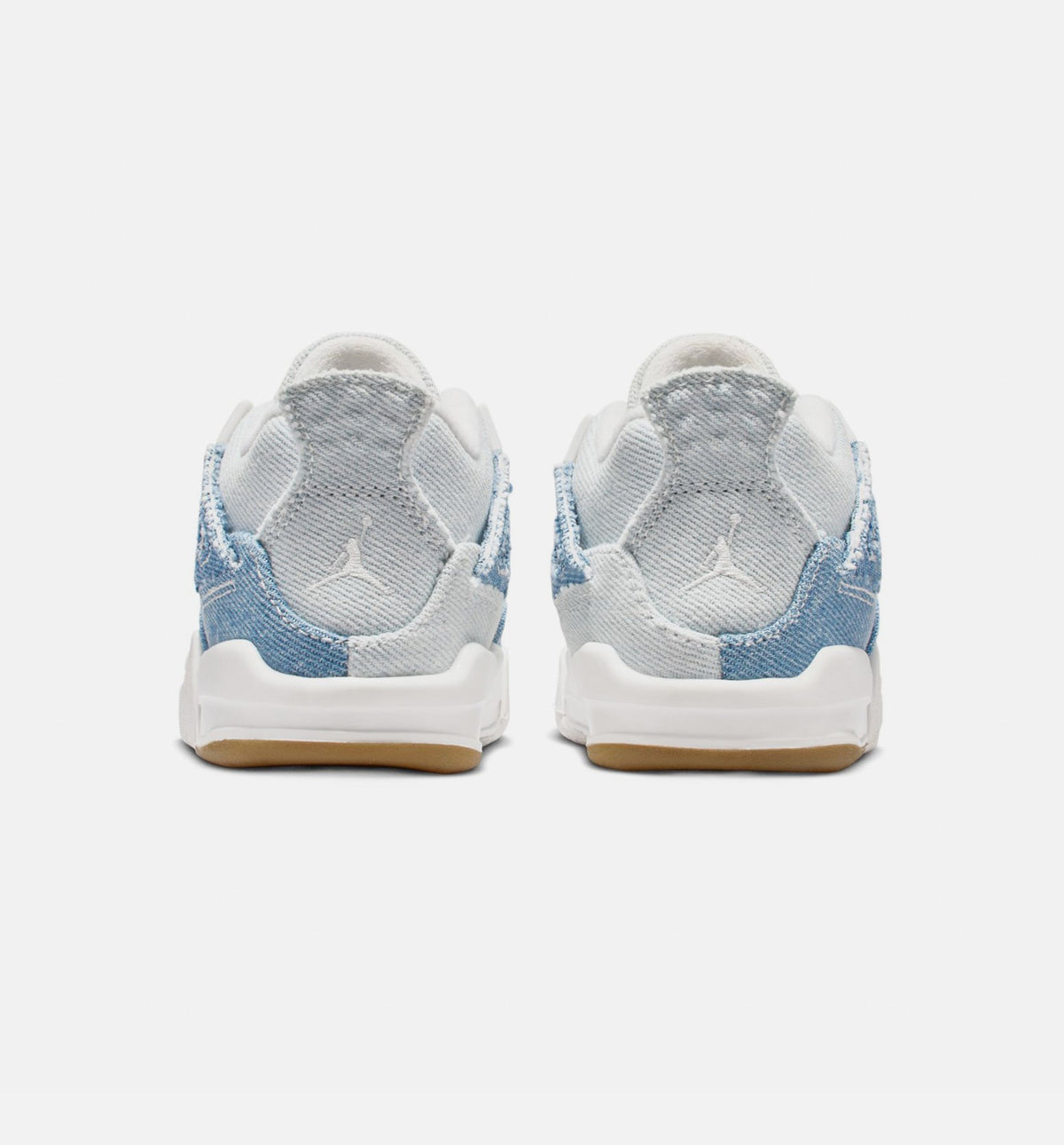 Air Jordan 4 Retro Worn Blue Infant/Toddler Lifestyle Shoes - Sail/Worn Blue/Metallic Gold