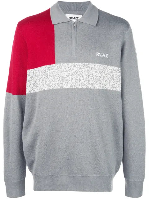 Palace colour-block zipped jumper