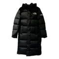 The North Face Hooded Long Puffer Coat in Black