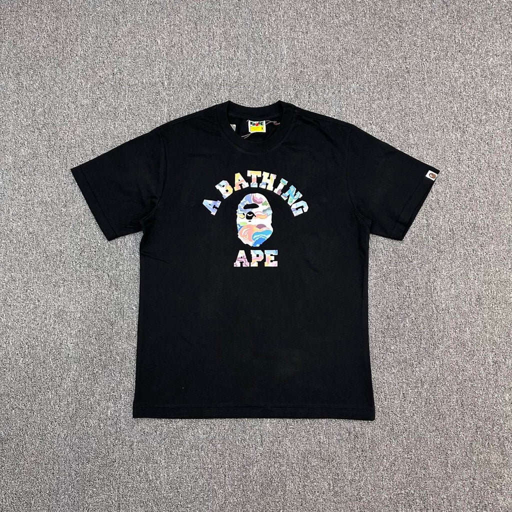 BAPE Art Camo Fluid Gradient College Ape Head Oversized Heavyweight Unisex T-Shirt