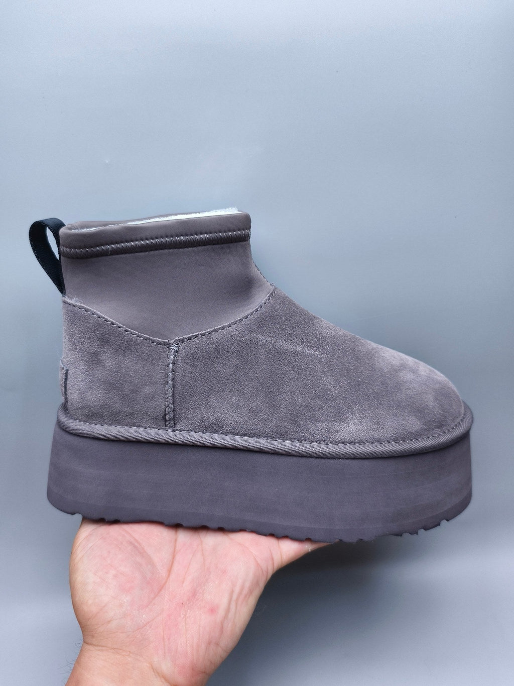 Grey Platform Elastic Low-Top Casual Shoes — New Arrival | In Stock