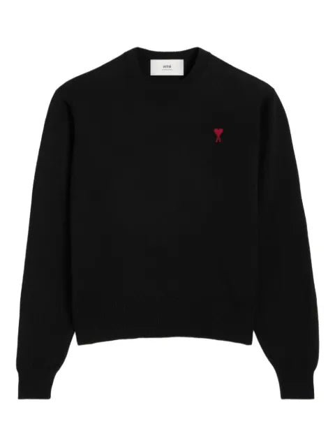 AMI Paris logo-embroidered wool jumper