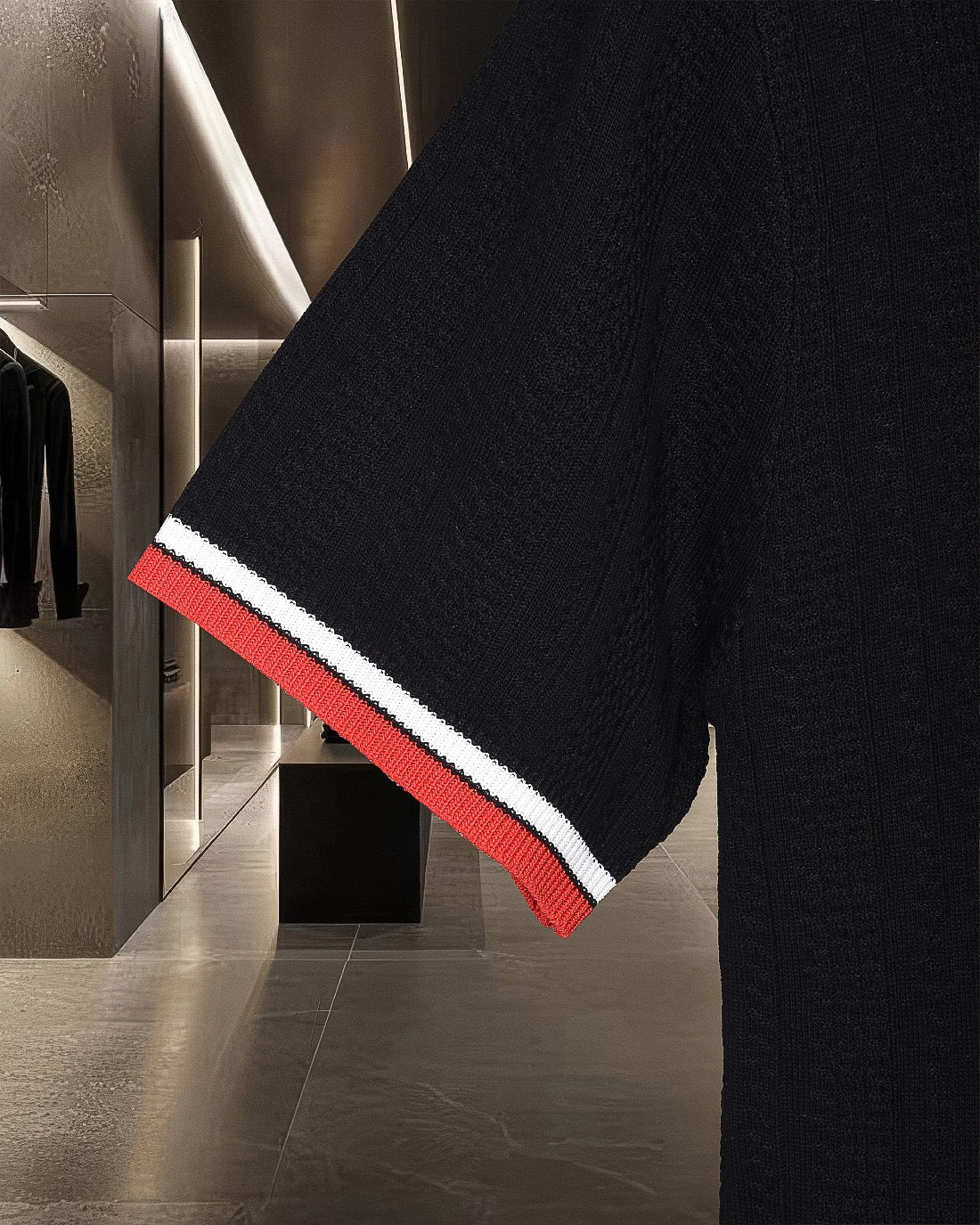 Four-Bar Stripe Knit Polo | Thom Browne