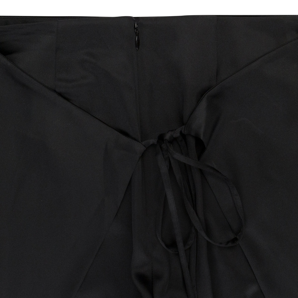 WRAP TIE BLACK STRAIGHT PANTS