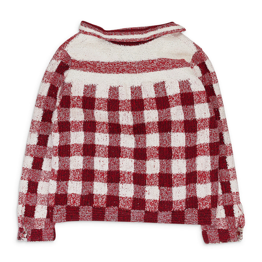 RED/WHITE WIM HAND CROCHET BLAZER