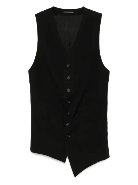 Yohji Yamamoto asymmetric wool waistcoat