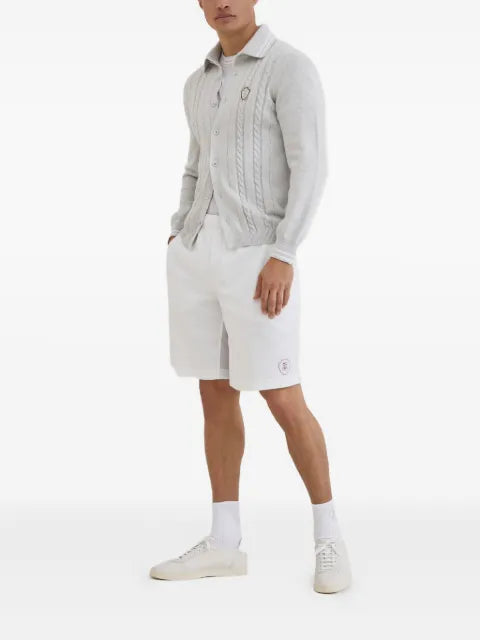 Brunello Cucinelli cotton cable-knit shirt with logo