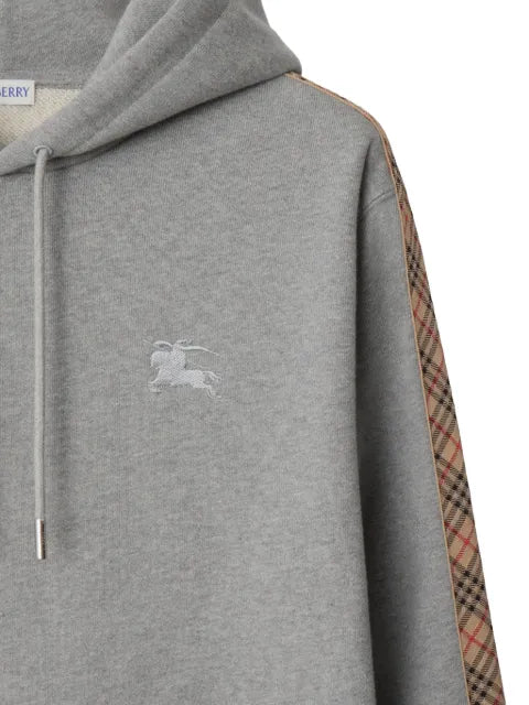 Burberry Check trim cotton hoodie