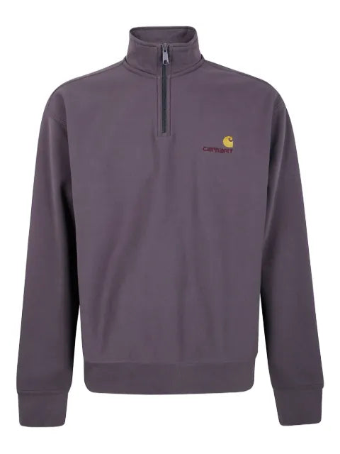Carhartt WIP Half Zip American Script embroidered sweatshirt