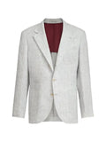 Brunello Cucinelli linen houndstooth deconstructed blazer with patch pockets