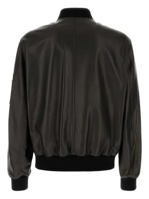 Versace leather bomber jacket