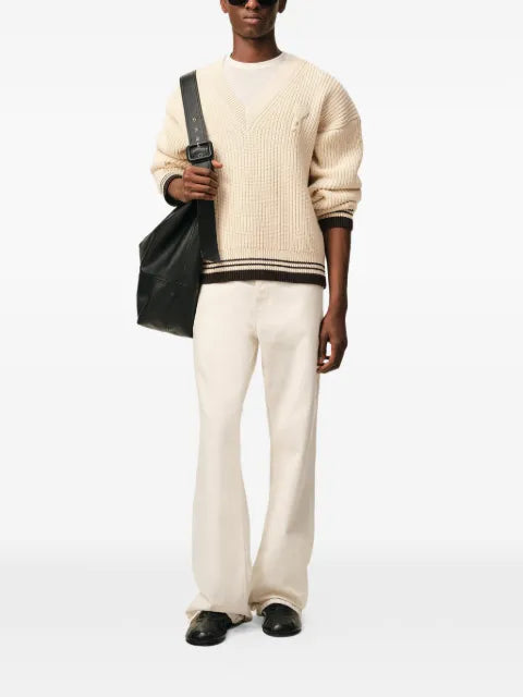 AMI Paris ribbed wool V-neck Ami De Coeur sweater