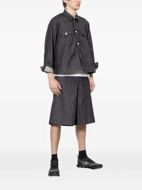 Black Comme Des Garçons button long-sleeve denim jacket