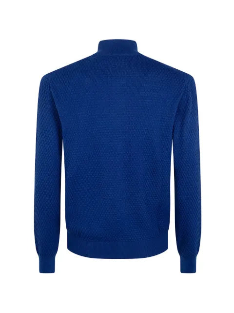 Gran Sasso honeycomb-knit zip-up jacket