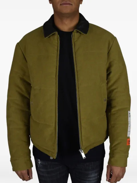 Heron Preston quilted contrast-collar jacket