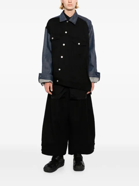 Black Comme Des Garçons panelled layered-effect denim jacket