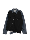 Black Comme Des Garçons panelled layered-effect denim jacket