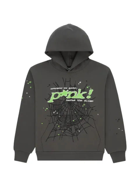 SP5DER Punk V2 spider-web hoodie