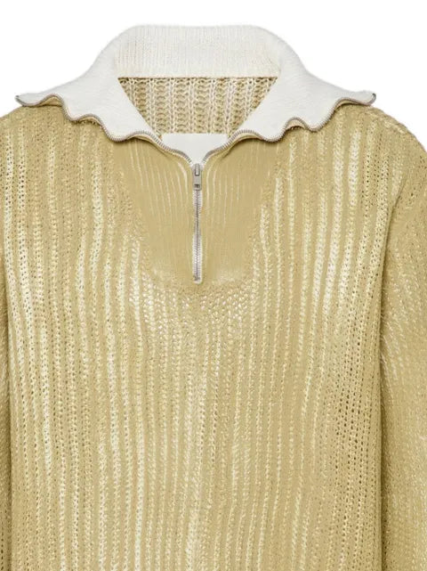 Maison Margiela zip-neck open-knit sweater