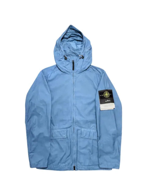Stone Island logo-patch zip-up hooded jacket