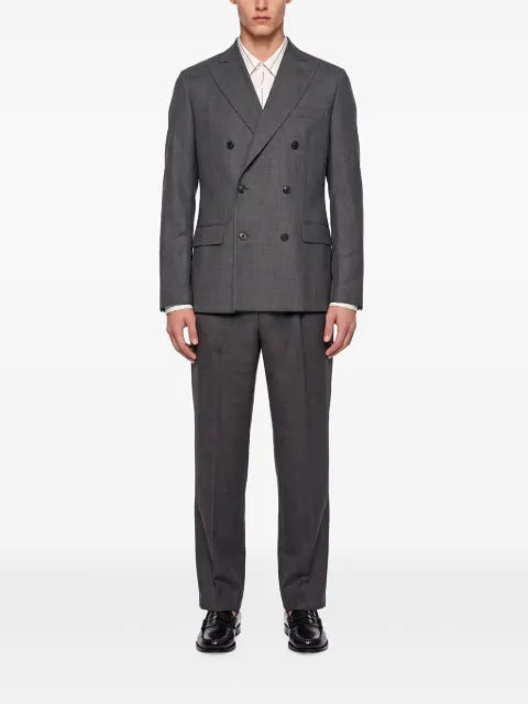 Another Aspect double-breasted peak-lapel jacket