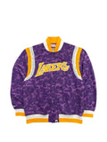 A BATHING APE® x Mitchell & Ness Lakers camo-print logo-patch bomber jacket
