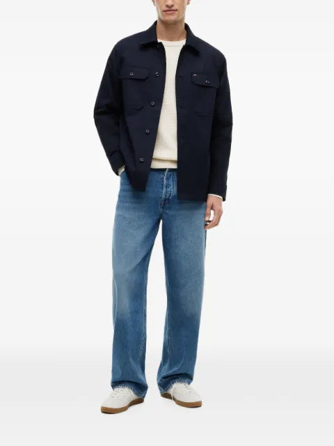 Tommy Hilfiger logo-patch button-up jacket