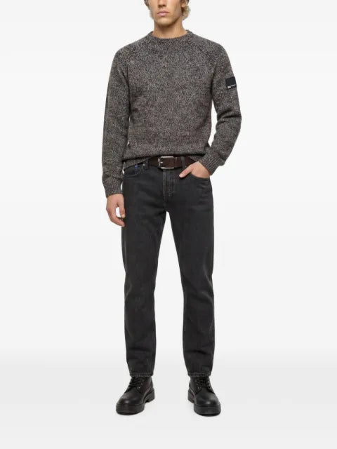 Karl Lagerfeld Jeans melange-knit raglan-sleeve sweater
