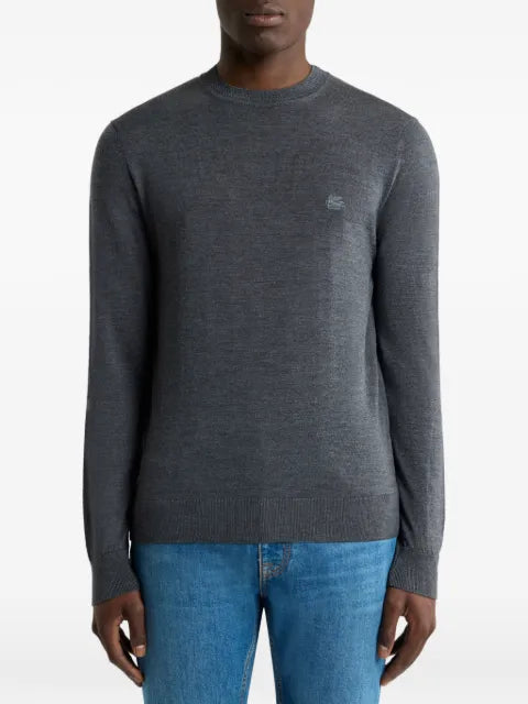 ETRO wool and silk sweater with Pegaso-embroidery