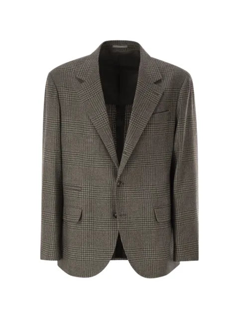 Brunello Cucinelli  check-pattern long-sleeve blazer
