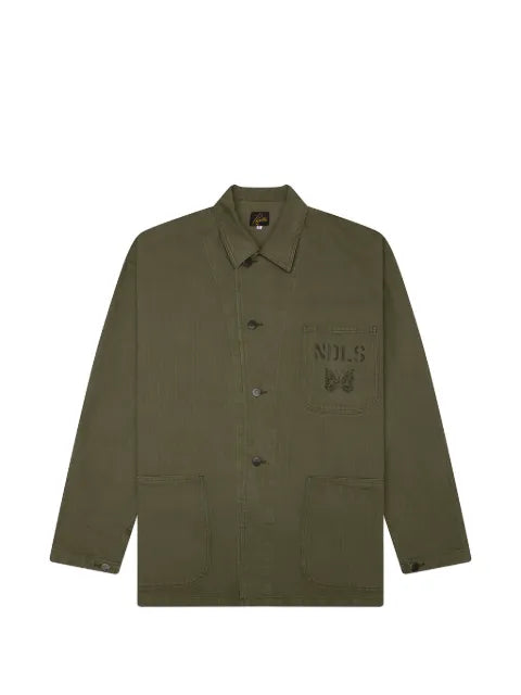 Needles N-3 herringbone-weave button-up jacket