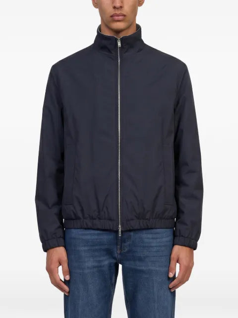 Lardini high-neck elasticated-trim jacket