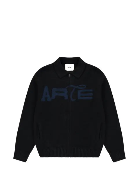 Arte Antwerp logo-patch zip-up sweater