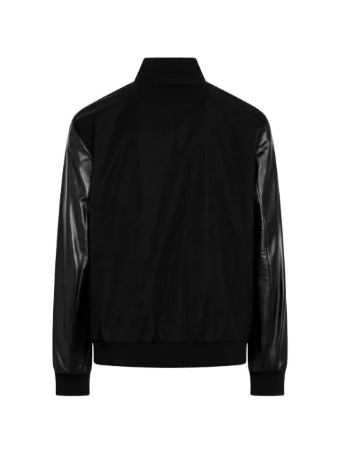 Gucci fabric bomber jacket with nappa sleeves