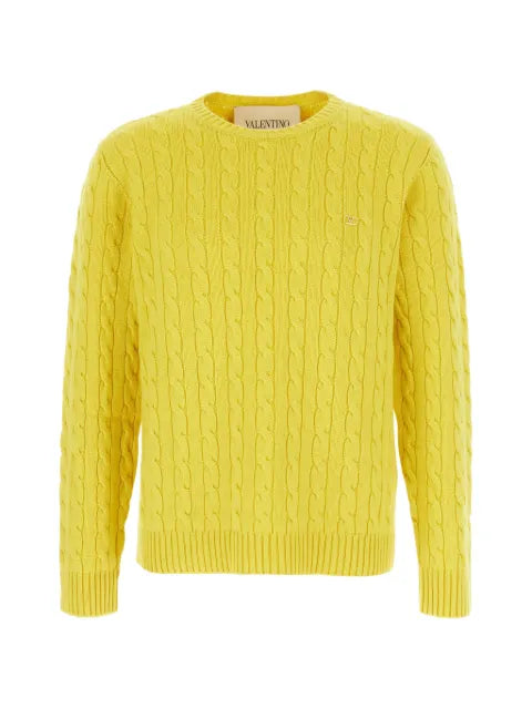 Valentino Garavani Cashmere cable-knit sweater with VLogo