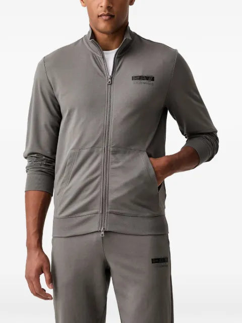 Ea7 Emporio Armani logo-print zip-up sweater