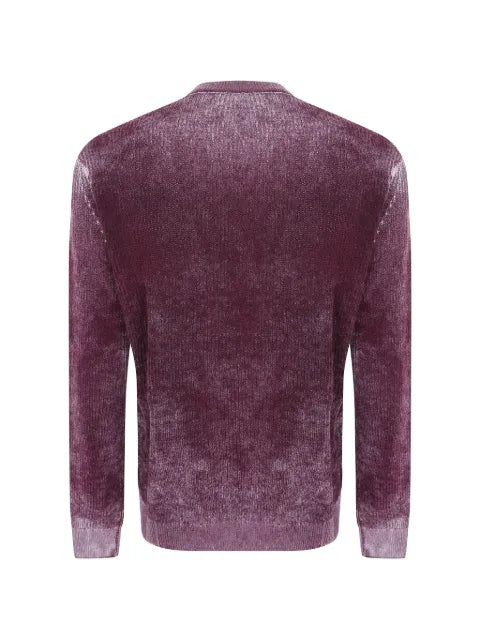Emporio Armani ribbed virgin wool sweater with mélange print