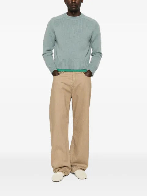 extreme cashmere ribbed-knit crew-neck sweater