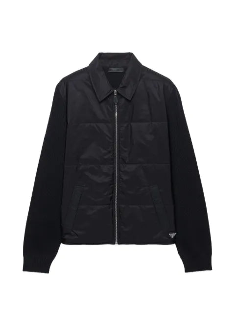 Prada wool and Re-Nylon gabardine cardigan