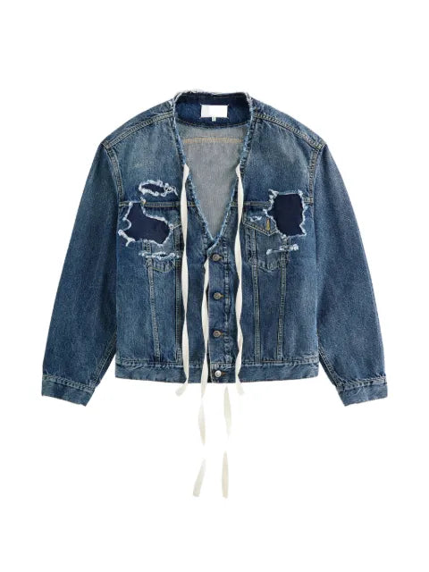 Maison Margiela distressed V-neck jacket