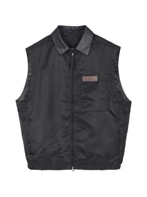 CROQUIS logo-patch zip-up gilet
