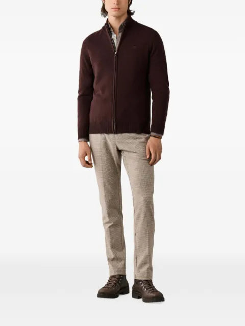 Hackett London zip-up lambswool cardigan