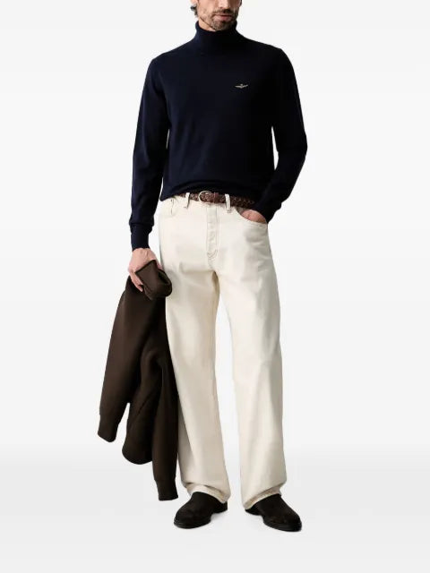 Aeronautica Militare roll-neck embroidered sweater