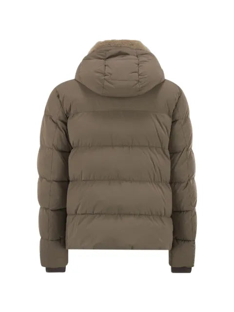 Moorer shearling-collar hooded puffer jacket