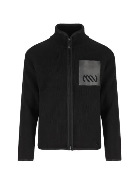 Massimo Osti Studio logo-patch ribbed-knit cardigan