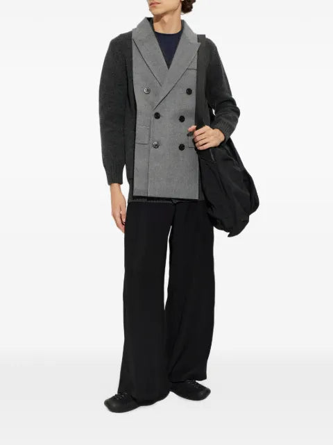 sacai double-breasted panel cardigan